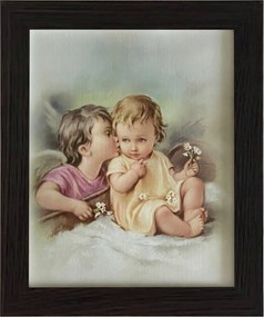 Vászonkép 30x25 Őrangyal Angyal Keret Wenge Keresztelő