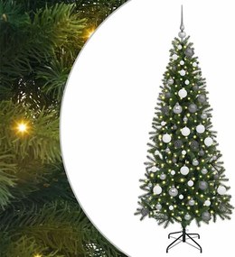 vidaXL Mű karácsonyfa 300 LED-del állvánnyal Zöld 180 cm PE és PVC