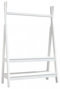 fehér tömör fenyőfa ruhatartó állvány 100 x 45,5 x 150 cm
