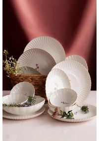 27 darabos porcelán étkészlet, fehér/arany