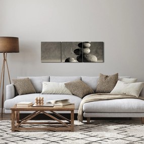 Kép - Szürke kövek (órával) (90x30 cm)