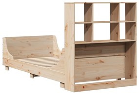 tömör fa könyvespolcos ágy matrac nélkül 100 x 200 cm
