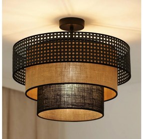 Brilagi - DAKOTA LUNETA mennyezeti lámpa 1xE27/15W/230V, 45 cm, fekete/rattan