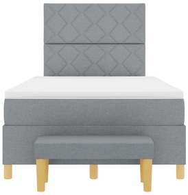 Boxspring ágy matraccal és paddal Világosszürke 120x200 cm Szövet