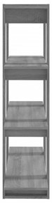 szürke sonoma színű térelválasztó könyvszekrény 100x30x123,5 cm
