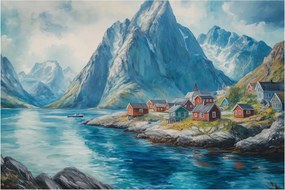 Kép - Norvég falu (90x60 cm)