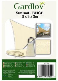 Sunshade sail 3x3x3 beige Gardlov 23146