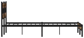 sonoma tölgy színű fejtámlás ágykeret matrac nélkül 160x200 cm