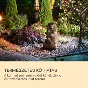 Blumfeldt Stonehenge XL, napelemes szökőkút, LED világítás, polyresin, lítium-ion akkumulátor