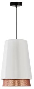Duolla - Csillár zsinóron BELL SHINY 1xE27/15W/230V átm. 25 cm fehér/réz