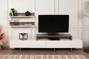 Nirvana TV-állvány, fehér-teak, 180 cm