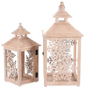 2 db Vločka fa lámpa szett, természetes