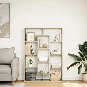 sonoma tölgy színű szerelt fa könyvszekrény 102 x 29 x 143 cm