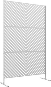 Outsunny Kültéri Szobai Elválasztó 3 Darab Invertált Háromszög Mintázatú Acél Váz Privát Képernyőhöz Teraszra Kertbe 122x45x198 cm Fehér | Aosom