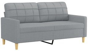 kétszemélyes világosszürke szövetkanapé 140 cm