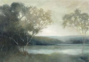 Flizelin fotótapéta Tó a ködben természet nyugalom 200x140 +ragasztó