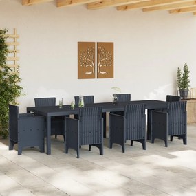 Kertasztal Antracit 300x100x73 cm Poli Rattan