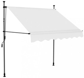 krémszínű kézzel kihúzható LED-es napellenző 150 cm
