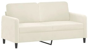 kétszemélyes krémszínű bársony kanapé 140 cm
