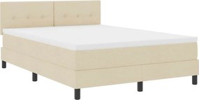 vidaXL Boxrugós ágy matracmal leddel Krém 140 x 200 cm szövet