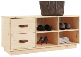 tömör fenyőfa cipőtároló pad 100 x 34 x 45 cm