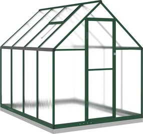 vidaXL zöld alumínium melegház alapvázzal 224x169x202 cm