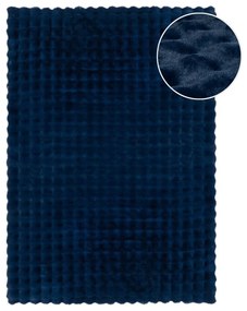 Sötétkék szintetikus szőrme szőnyeg 80x150 cm Waffle Faux Fur – Flair Rugs