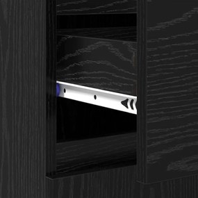 Széf fiókkal Fekete tölgy 60 x 35 x 70 cm Műszaki fa és vas