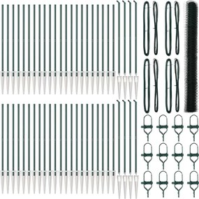 vidaXL Kerítésoszlop Zöld 100 x 1,6 m (36 mm háló) Acél és PVC