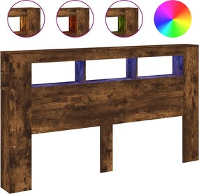 vidaXL sonoma tölgy színű szerelt fa LED-es fejtámla 180x18,5x103,5 cm