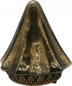 Aranyszínű üveg karácsonyfadísz Remko Led világítással 14x16 cm