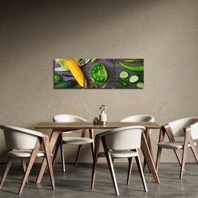 Zöldség képe (órával) (90x30 cm)