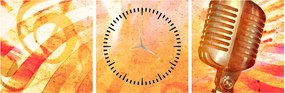 Kép - Retro mikrofon (órával) (90x30 cm)