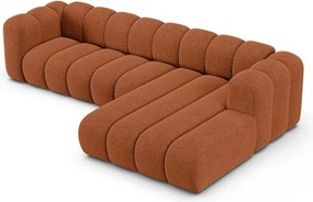 Téglavörös zsenília sarokkanapé (jobb oldali-heverő résszel) Lupine – Micadoni