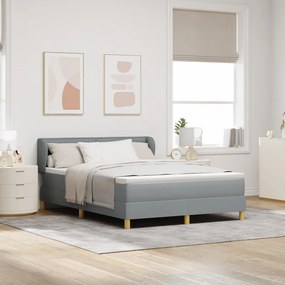Boxspring Ágy Matrac Ezüstszürke 140x200 cm Szövet