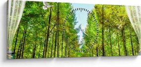 Kép - Kilátás az erdőre (órával) (90x30 cm)
