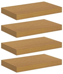 vidaXL Falpolc Falra szerelhető 4 pcs Bézs 40 x 23,5 x 4 cm Faanyag
