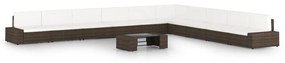 vidaXL 11 részes barna polyrattan kerti ülőgarnitúra párnákkal