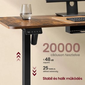 Elektromos magasságállítható L-alakú íróasztal, 140 x 160 cm, töltőállomással, 2 memóriahelly