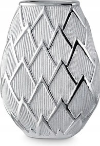 Dekorációs váza 20X10X26 ezüst geometrikus minta