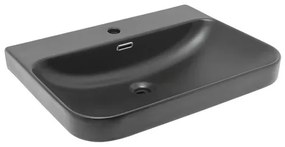 Cabinet washbasin SAT Fusion 60,5x46 cm black matt SATBW6046BKM