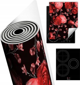 Tűzhelyvédő Szőnyeg Asztali Dekoráció 40x52 fekete rózsa