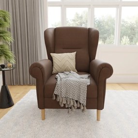 Sötétbarna füles fotel Swan – Ropez