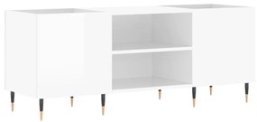 magasfényű fehér szerelt fa hanglemezszekrény 121x38x48 cm