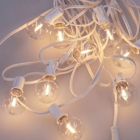 Brilagi - LED kültéri dekorációs füzér GIRLANDA 10xE12, 8 m, fehér, IP44, meleg fehér