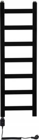 Fürdőszobai radiátor Dekoratív elektromos 300W Orchidea keskeny Fekete Matt