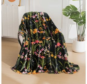 Mikroplüss pléd MYSTIC GARDEN, sötétzöld Méret: 200 x 220 cm