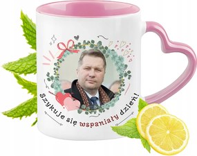 Fekete Rózsaszín Bögre Szív Alakú Füllel Kávé Ajándék