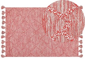 Piros pamutszőnyeg 140 x 200 cm NIGDE Beliani