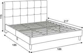 Kárpitozott franciaágykeret szürke szövet – BED-M180